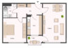 Geräumige 2-Zimmer-Wohnung in Darmstadt-Kranichstein - Grundriss
