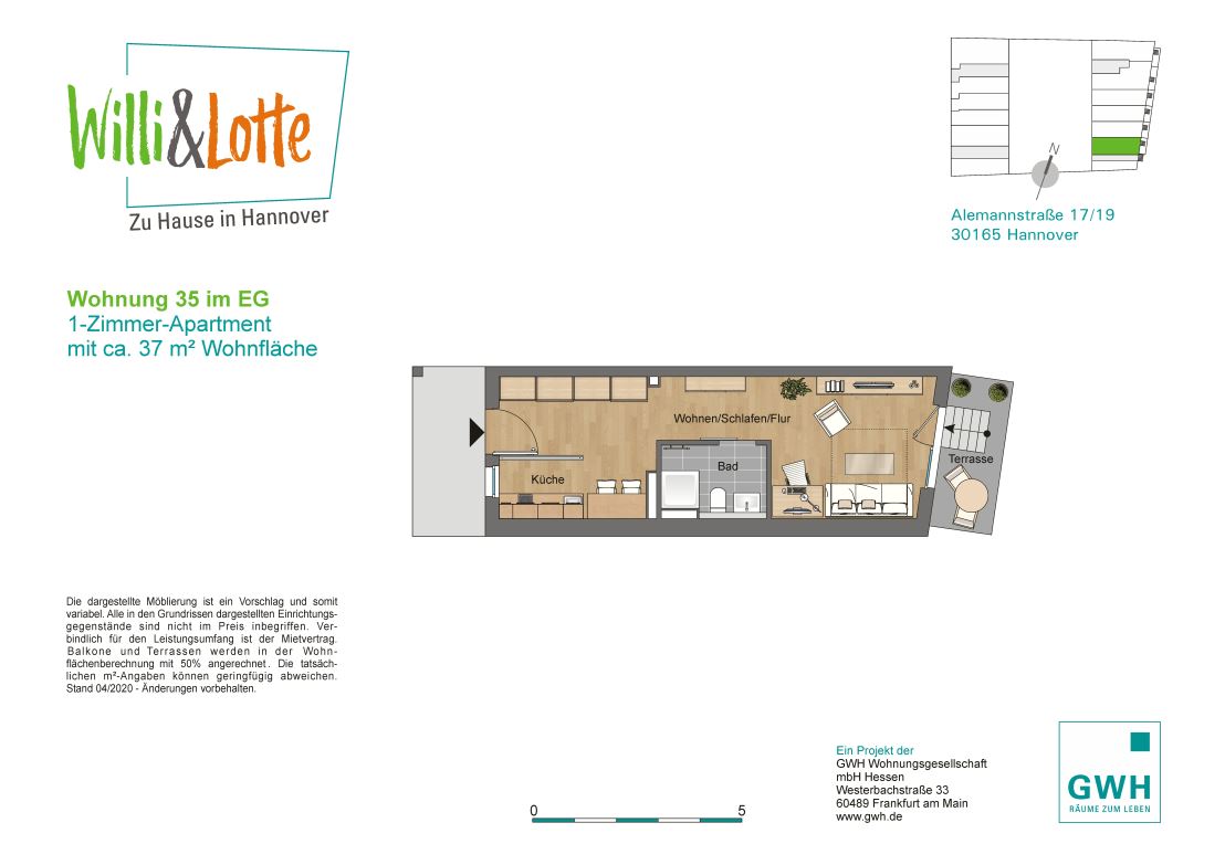 1 ZKB in Hannover Vahrenwald, perfekte Lage!, Alemannstraße 19, 30165 Hannover