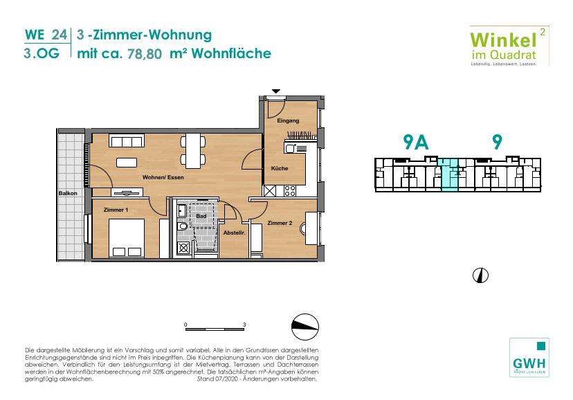 Neubauwohnung in Laatzen – Rethen, 3 ZKB in wunderbarer Lage, Rethener Winkel 9A, 30880 Laatzen