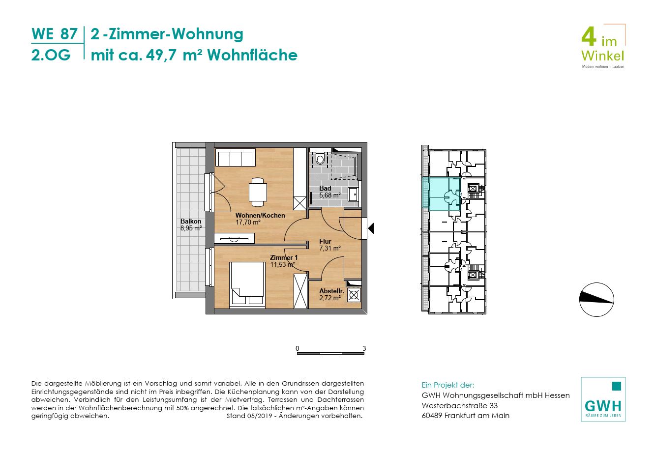 Neuwertige 2 ZKB Wohnung in Laatzen, wunderschöne Lage, Rethener Winkel 12, 30880 Laatzen
