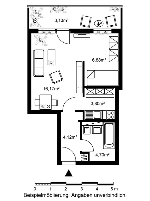 1- Zimmer Wohnung mit Aussicht, Julius-Brecht-Straße 1, 60433 Frankfurt am Main