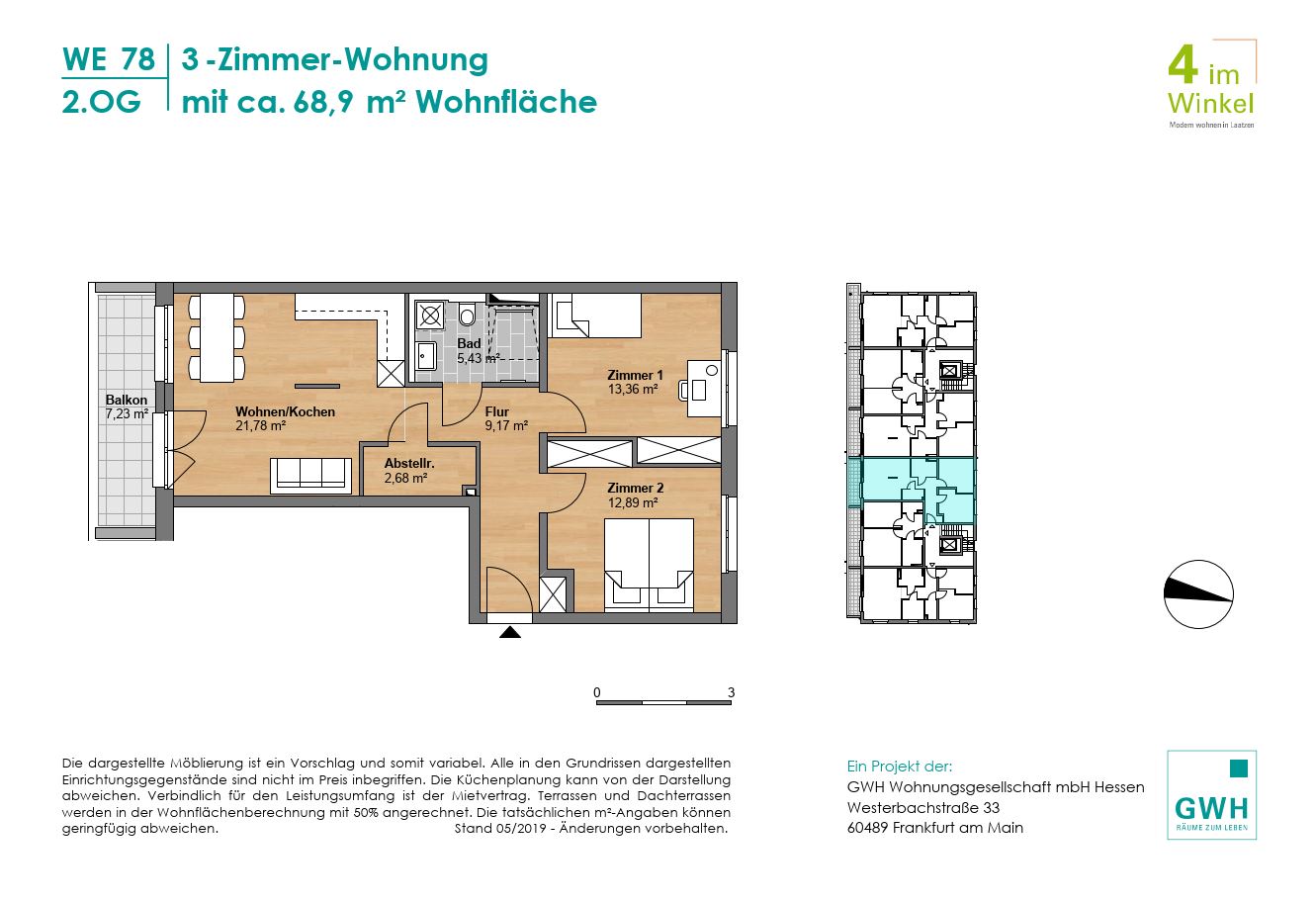 Charmante 3 ZKB Wohnung in Laatzen-Rethen. NEUBAU!, Rethener Winkel 12A, 30880 Laatzen