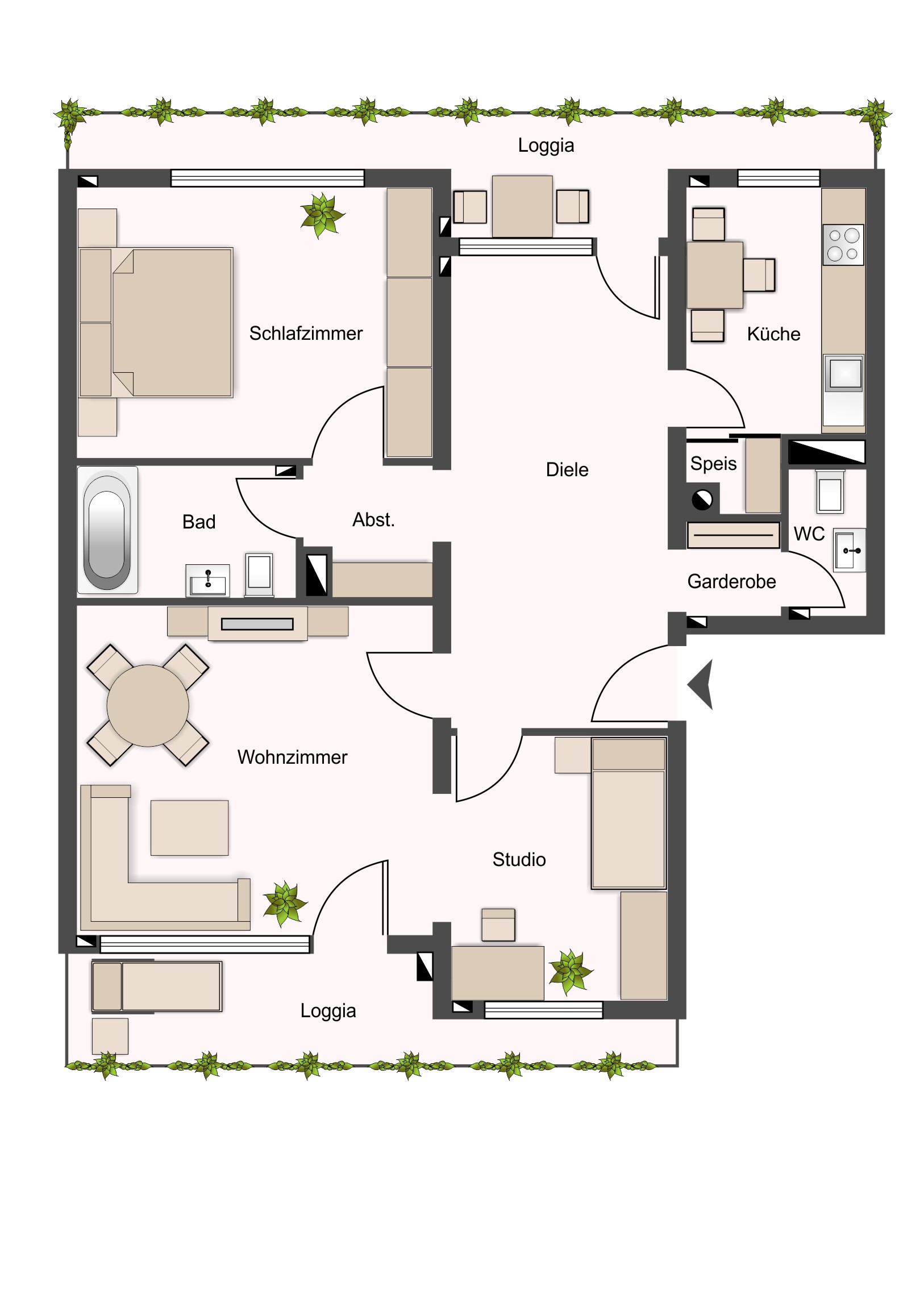 Tolle großzügige 3-Zimmer Wohnung (ca. 90 qm) sucht Sie !!, Theodor-Haubach-Straße 4, 65197 Wiesbaden