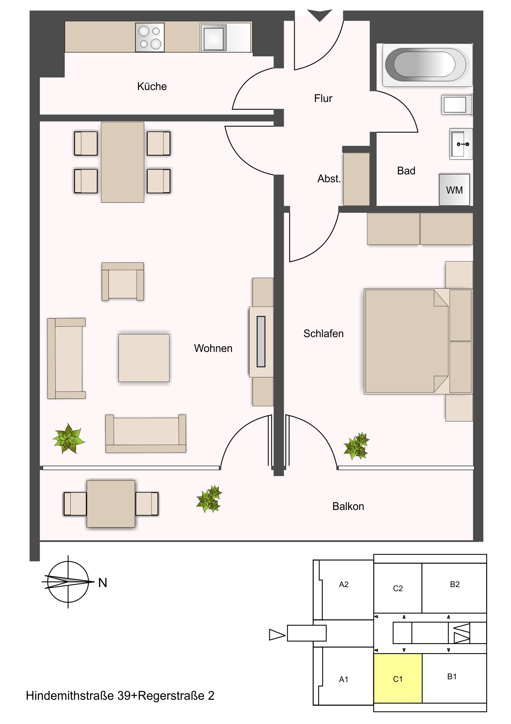 Tolle 2-Zimmer Wohnung sucht Sie!, Regerstraße 2, 55127 Mainz