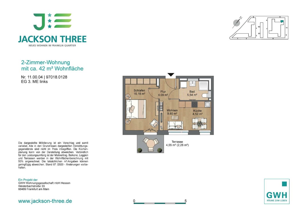Gemütliche 2-Zimmer-Wohnung, Franklin-D.-Roosevelt-Straße 27, 68309 Mannheim